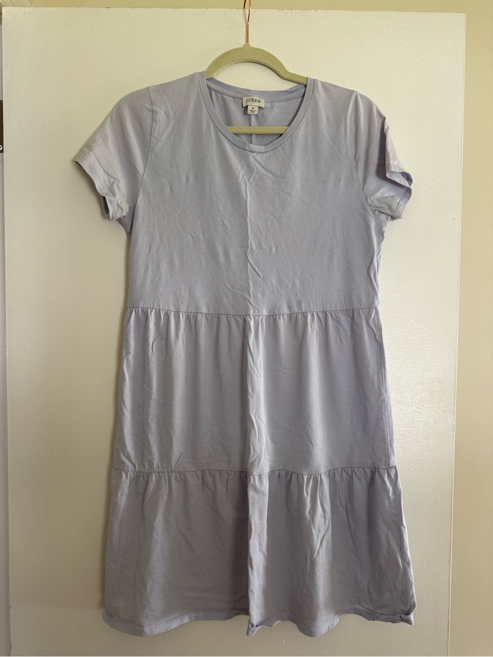 Casual Light Blue Tiered T‑Shirt Dress